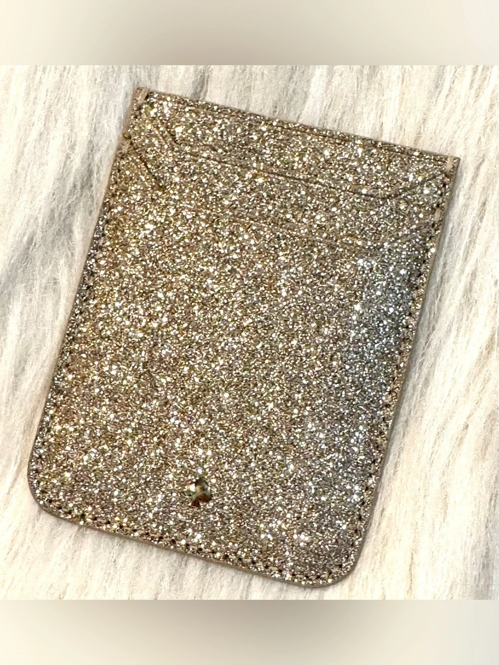 Kate Spade New York Glitter Triple Sticker Smartphone Pocket Gold NWOT RARE